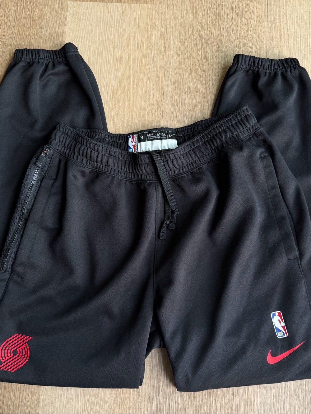 Nike NBA Portland Trail Blazers Dri-FIT Men's M Black/Red Track Pants Pockets